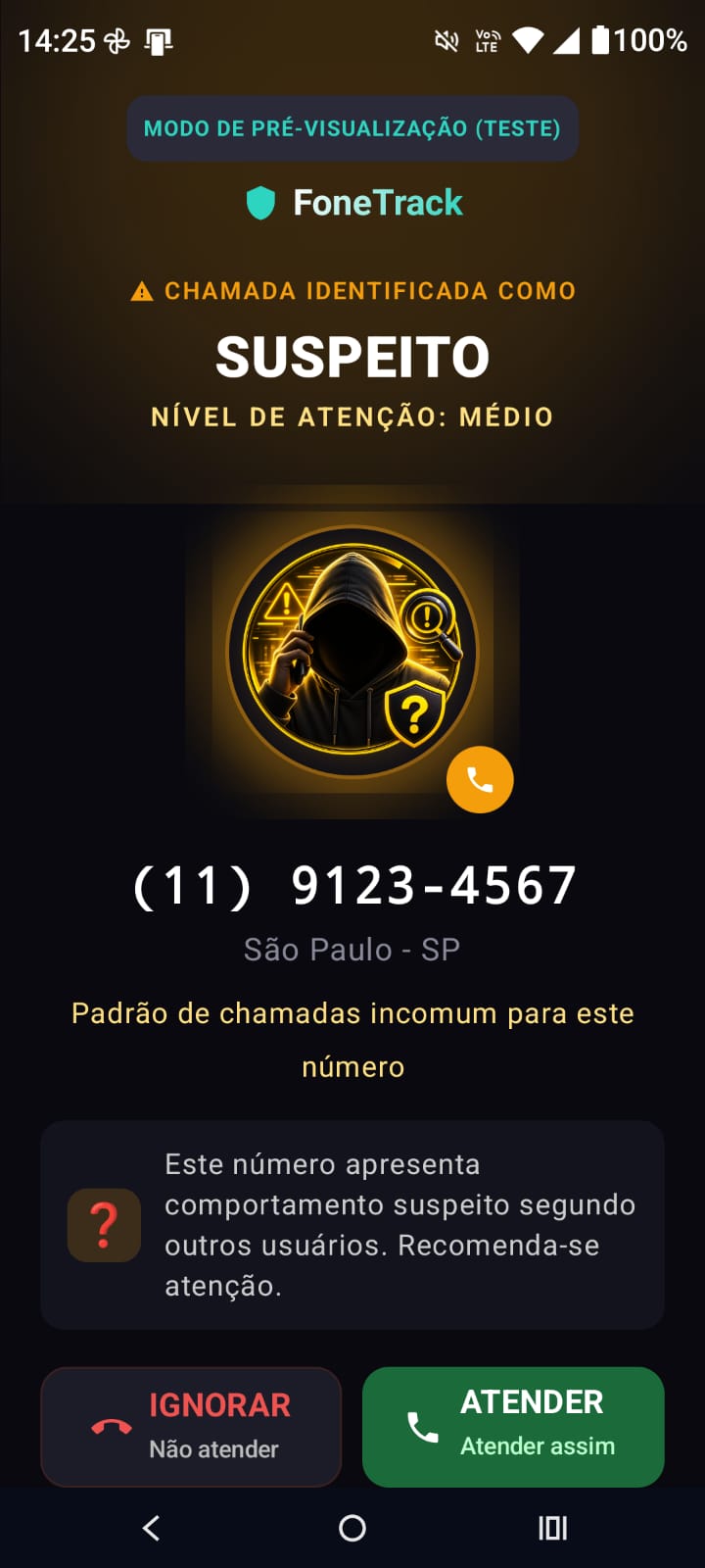 FoneTrack - Resumo de Chamadas